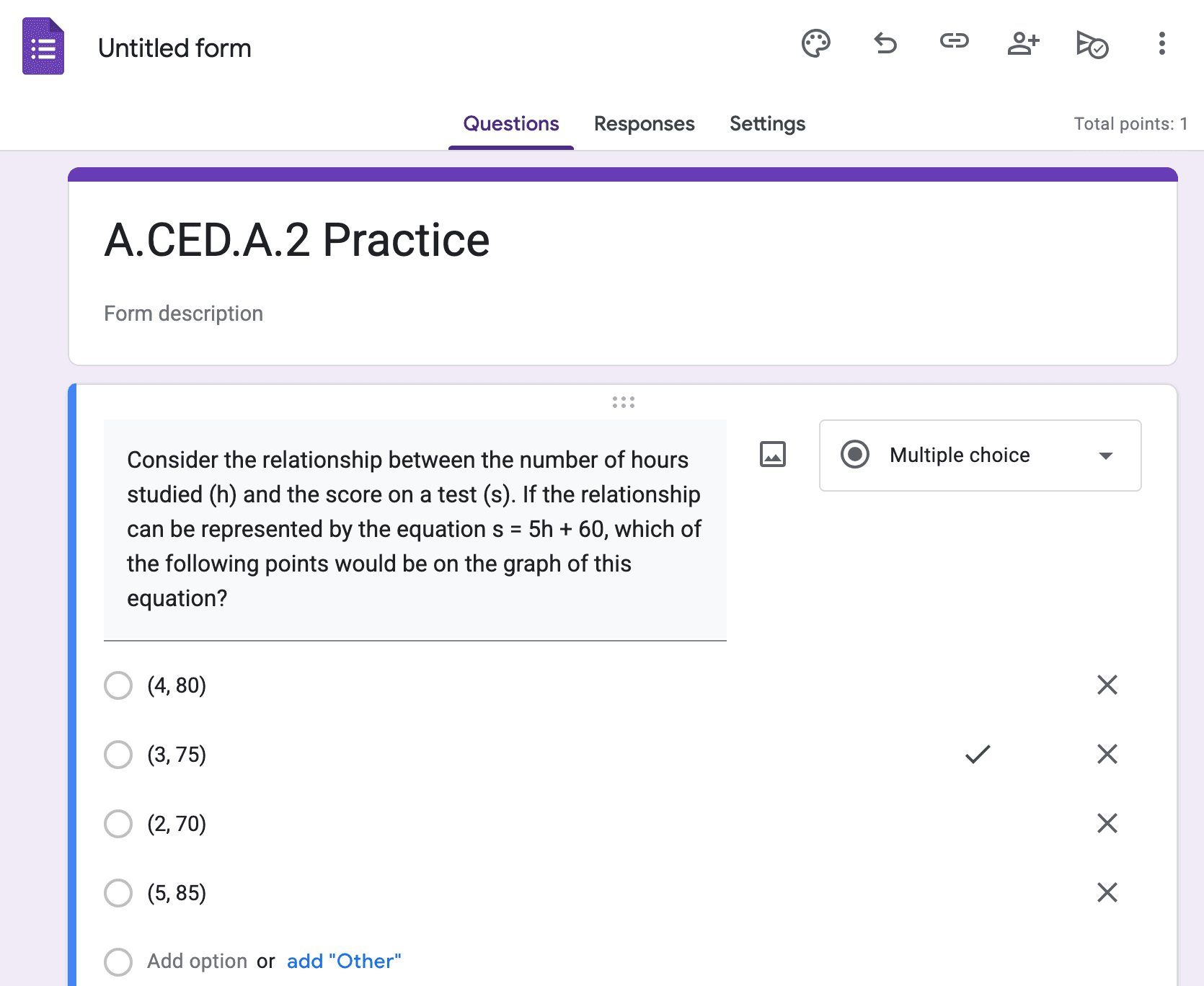 Google Form export button shown inside Rooted Learning interface
